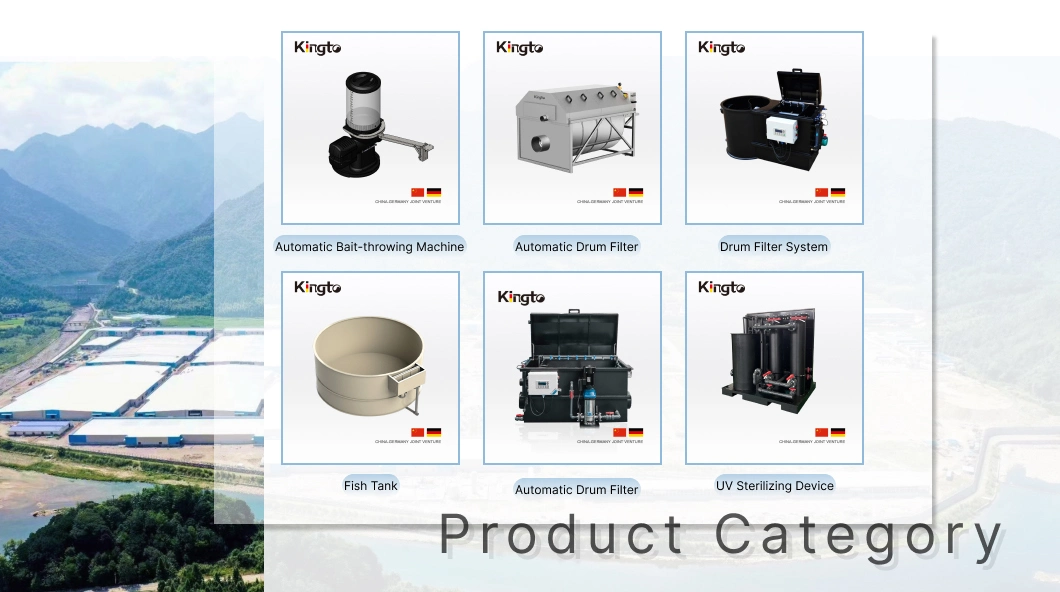 Kingto Automatic Drum Filter for Aquaculture Water & Landscape Pond Water Filtration